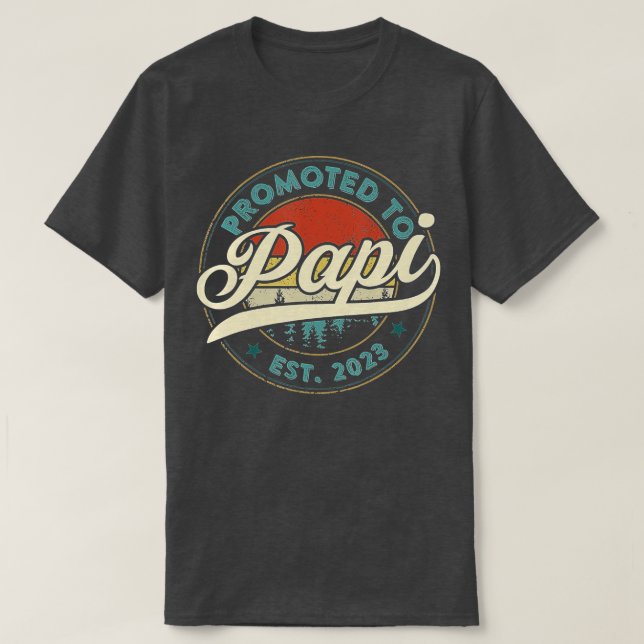 Gefördert zu Papi Est 2023 Schwangerschaft Funny G T-Shirt (Design vorne)