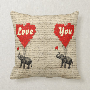 Geformte Ballone des Elefanten und des Herzens Kissen