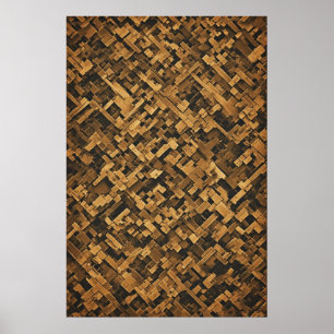 Geformte Geometrie: Eine texturale abstrakte Kompo Poster