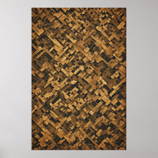 Geformte Geometrie: Eine texturale abstrakte Kompo Poster
