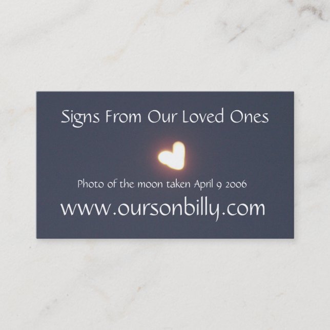 Geformter Mond des Visitenkarteherzens Visitenkarte (Vorderseite)