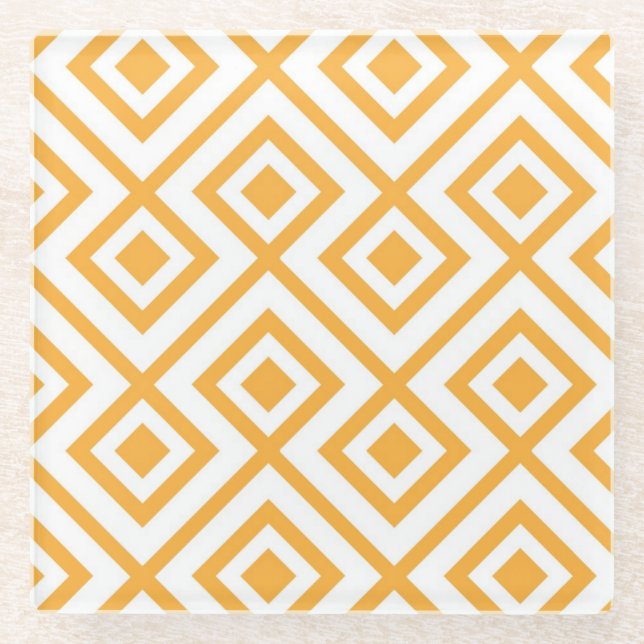 Geformtes geometrisches Muster der Raute Glasuntersetzer (Vorderseite)