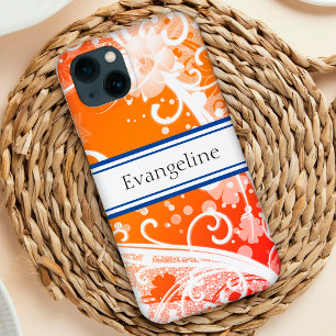 Gefreute Orange & Weiß Blüten, Wirbel nach Maß Case-Mate iPhone Hülle