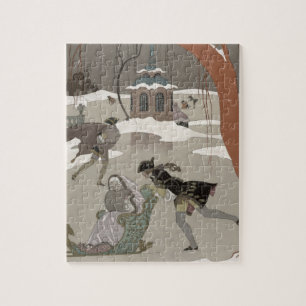 Gefrieren Sie Skaten auf dem gefrorenen See, Puzzle