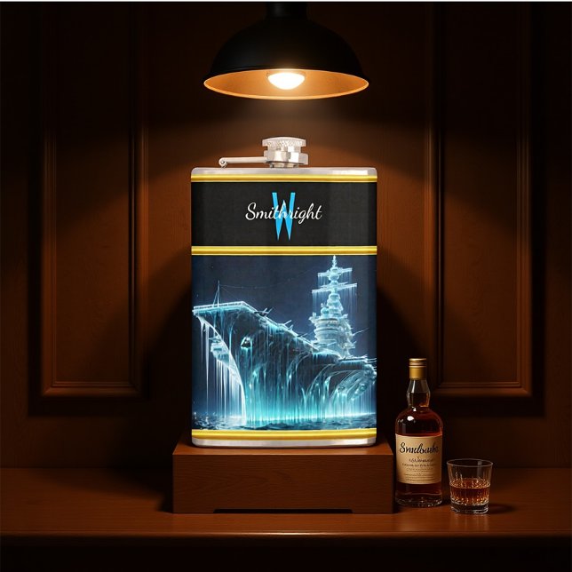 Gefrierfische Anstiege aus dunklen Gewässern Flachmann (Von Creator hochgeladen)