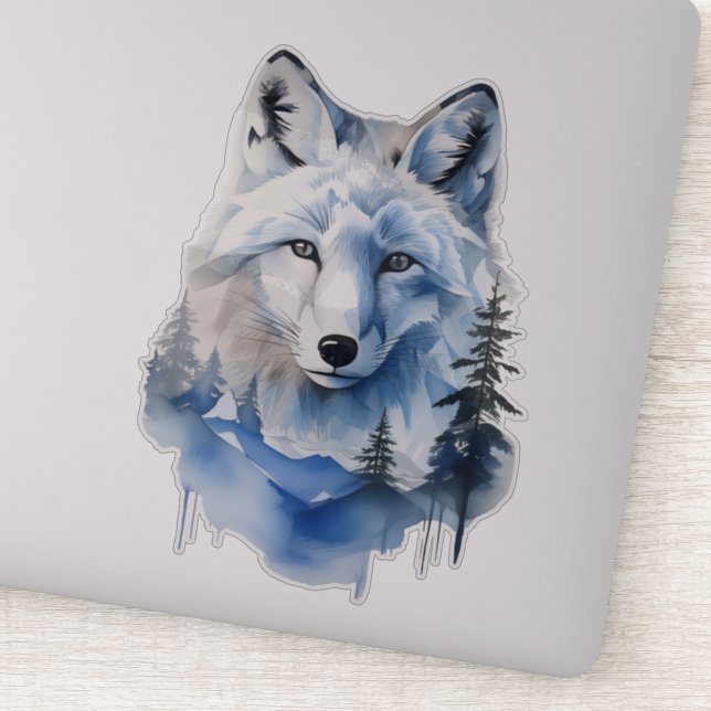 Gefriergefrorenes Tundra-Arktis-Fox Aufkleber (Detail)