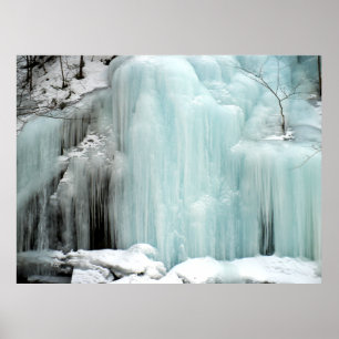 Gefrierwasserfall, blau poster