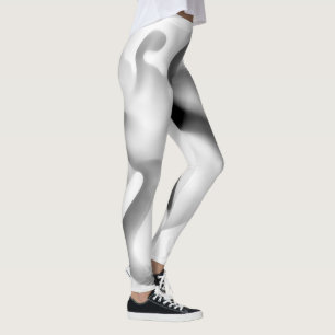 gefroren: Abstrakt, grau, weiß und schwarz Leggings