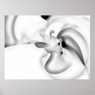 gefroren: Abstrakt, grau, weiß und schwarz Poster
