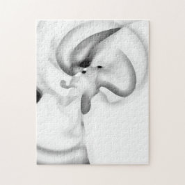 gefroren: Abstrakt, grau, weiß und schwarz Puzzle