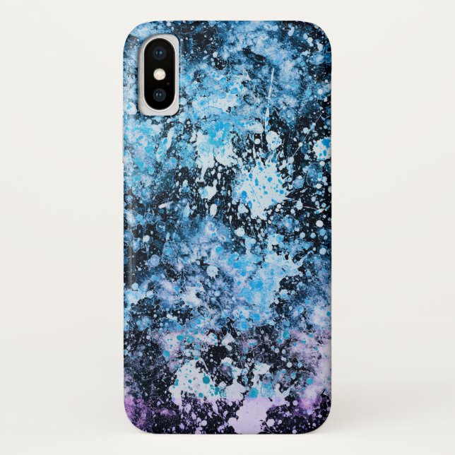 Gefroren - blaues abstraktes iPhone X Case (Rückseite)