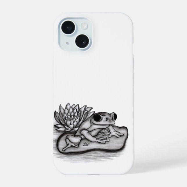 Gefroren mit Lotus-Blume iPhone 15 Hülle (Rückseite)