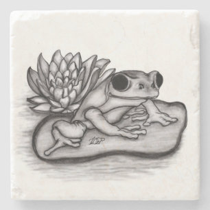 Gefroren mit Lotus-Blume Steinuntersetzer