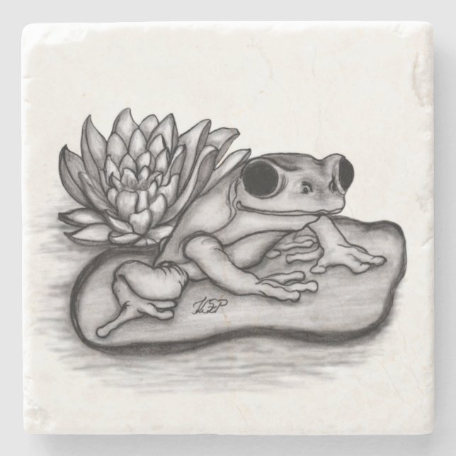Gefroren mit Lotus-Blume Steinuntersetzer (Vorderseite)