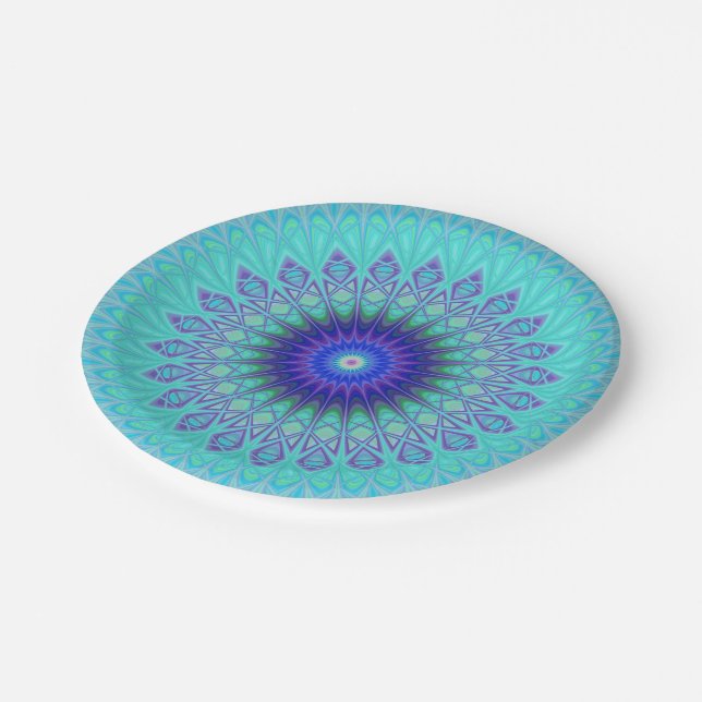 Gefrorene Mandala Pappteller (Schrägansicht)