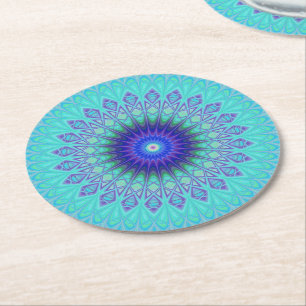 Gefrorene Mandala Runder Pappuntersetzer
