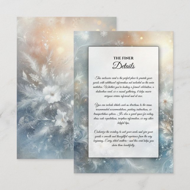 Gefrorene Petalen in einer Golden Winter Mist Hoch Begleitkarte (Vorne/Hinten)