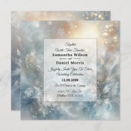 Gefrorene Petalen in einer Golden Winter Mist Hoch Einladung