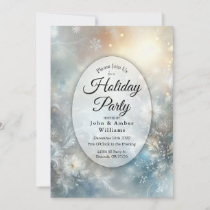 Gefrorene Petals in Golden Winter Mist Holiday Par Einladung