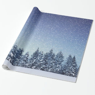 Gefrorene Schnee-Winter-Waldszene Geschenkpapier
