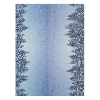 Gefrorene Schnee-Winter-Waldszene Tischdecke