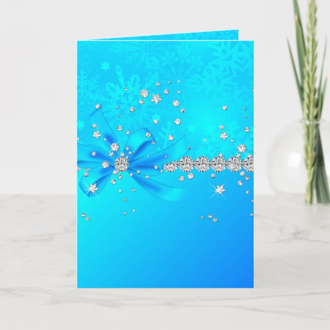 Gefrorene Schneeflocken Feiertagskarte (Vorderseite)