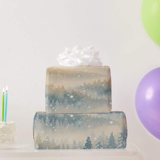 Gefrorene Träume Schneelandschaft Geschenkpapier (Partygeschenke)