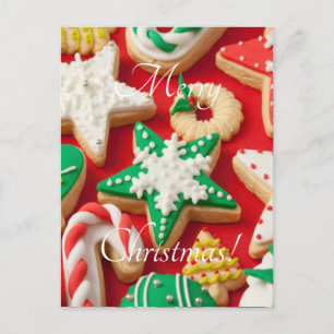 gefrorene Weihnachtsplätzchen Feiertagspostkarte