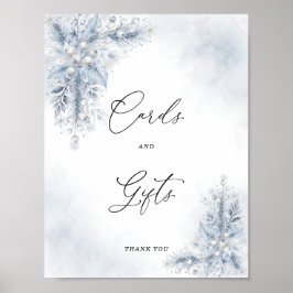 Gefrorene weiße Beeren Winter Brautkarten & Gesche Poster