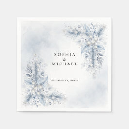 Gefrorene weiße Beeren Winter Hochzeitsservietten Serviette