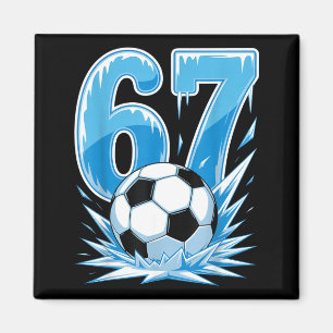 Gefrorener Fußball 67 Eissport Zahl Winterstil _1 Magnet