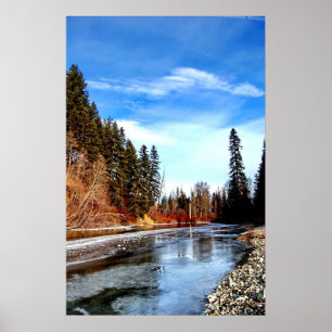 Gefrorener Nebenfluss Poster