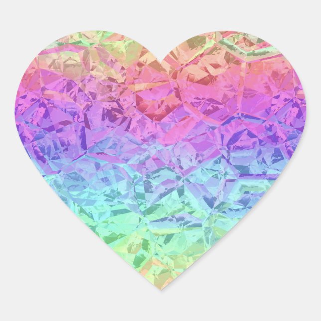 gefrorener Regenbogen : Herz-Aufkleber (Vorderseite)