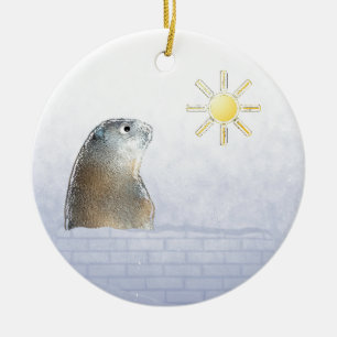 Gefrorenes Groundhog Keramik Ornament
