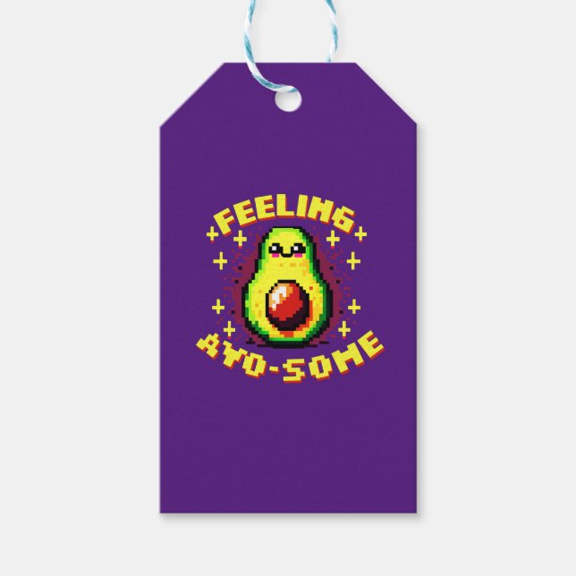 Gefühl Avo-some - Funny Pixel Art Avocado Design Geschenkanhänger (Vorderseite)