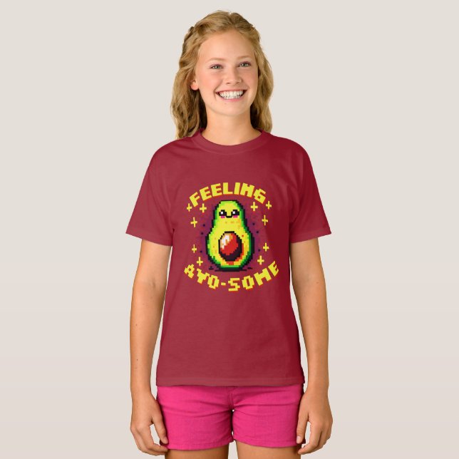 Gefühl Avo-some - Funny Pixel Art Avocado Design T-Shirt (Vorne ganz)