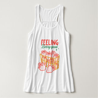 Gefühl Berry Good Strawberries Handgezogene Tank Top