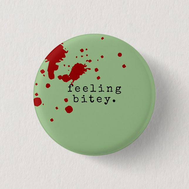 GEFÜHL BITEY Funny Zombie Green Button (Vorderseite)