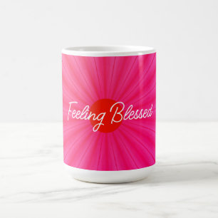 Gefühl BLegierte Typografie Pink Daisy Kaffeetasse