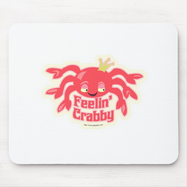 Gefühl Crabby Grumpy Crab Logo Cartoon Mousepad (Vorne)