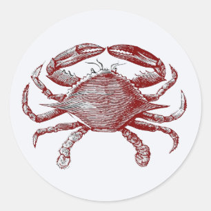 Gefühl Crabby Roter Stift Krebs Kunst Runder Aufkleber