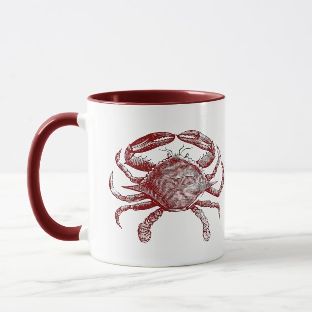 Gefühl Crabby Roter Stift Krebs Kunst Tasse (Links)