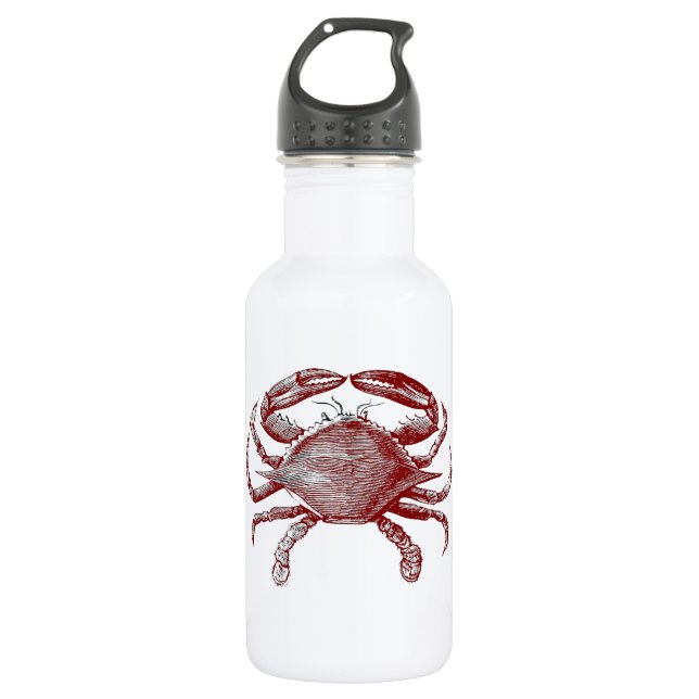 Gefühl Crabby Roter Stift Krebs Kunst Trinkflasche (Vorderseite)