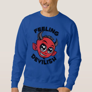 Gefühl Devilish Niedlich lächelnd Teufel Sweatshirt