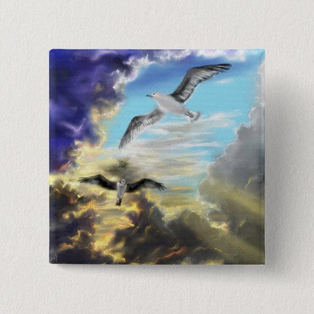 Gefühl Die Freiheit - Wasserfarbe Button (Vorderseite)