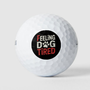 Gefühl Dog Müred Funny Retro Vintag Golfball