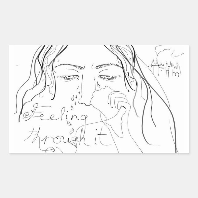 Gefühl durch rechteckiger aufkleber (Vorderseite)