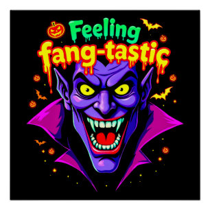 Gefühl Fang Tastic Halloween Vampire Design Poster