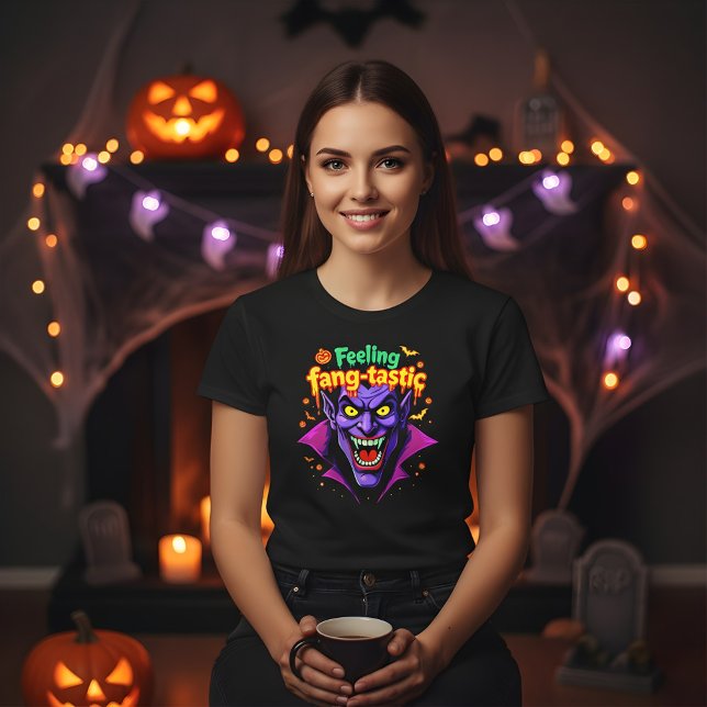 Gefühl Fang Tastic Halloween Vampire Design T-Shirt (Von Creator hochgeladen)