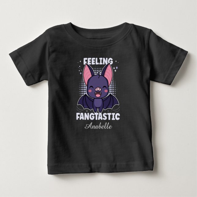 Gefühl Fangtastic | Niedlich Vampire Bat - Black Baby T-shirt (Vorderseite)